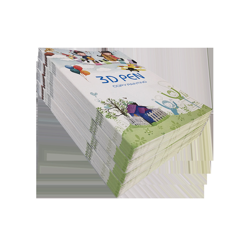 工厂现货3d打印笔纸膜板3d透明临摹板3d打印笔配件22个图案小画册