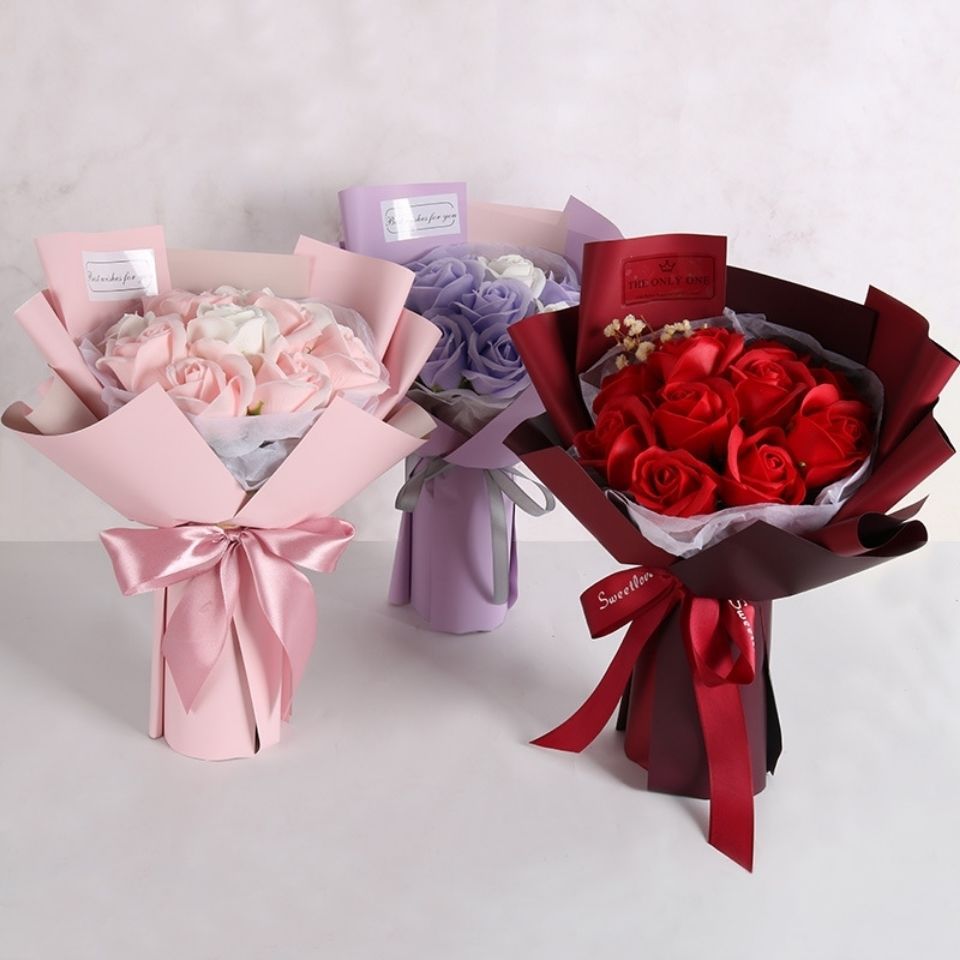 玫瑰花束礼物皂花情人节生日母亲节教师朋友老婆闺蜜女友表白520