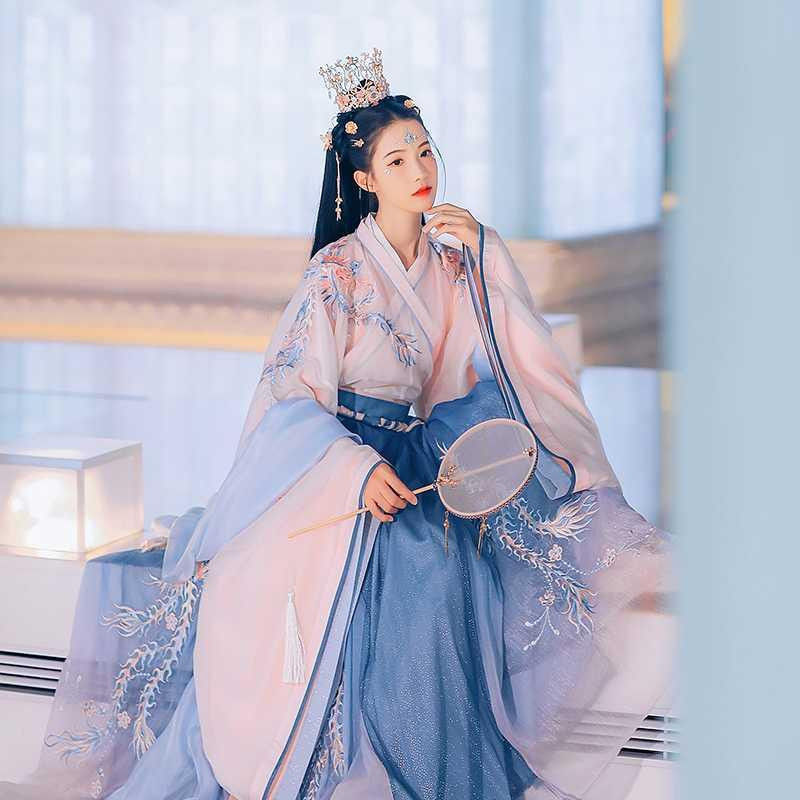 凤栖汉服女学生仙气飘逸古风花神赋齐胸襦裙日常改良古装一件代发