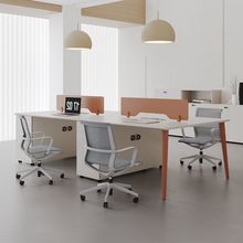 职员办公桌长方形组合工位办公桌简约2/4/6人电脑办公桌椅组合
