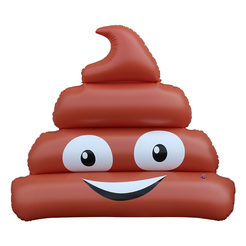 新款充气笑脸三角大便浮排 充气水上成人便便浮床加厚游泳圈水床