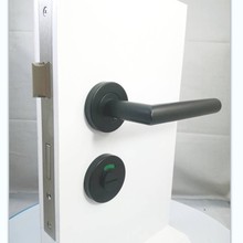 哑黑不锈钢公共卫生间红绿指示门锁洗手间隔断厕所酒店卫生间门锁