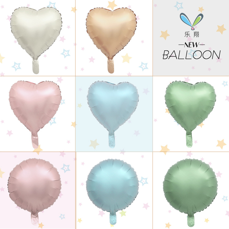 cross-border new 18-inch love round aluminum balloon retro green pink blue children birthday party decoration layout