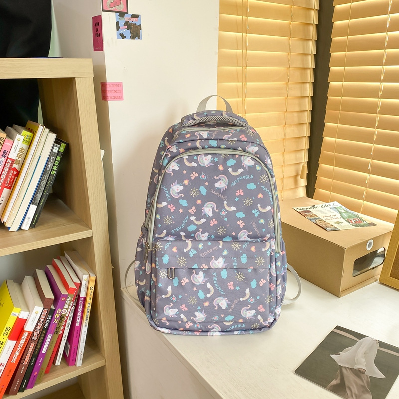 School Season 2022 New Backpack Middle School Student Elementary School Girl Lightweight and Large Capacity Fashion Printed Backpack