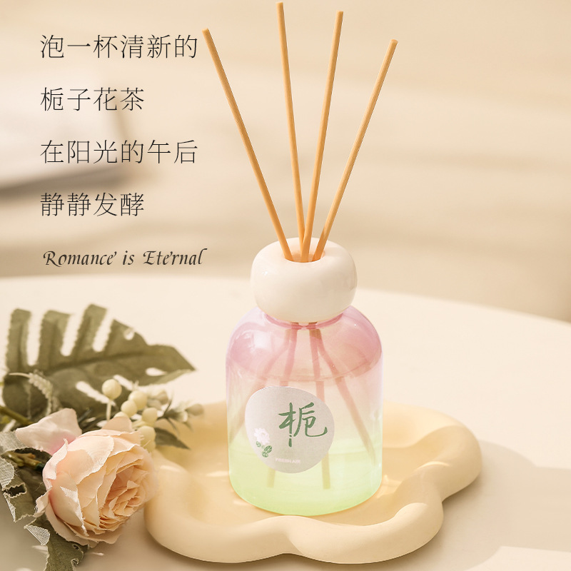 new style pink gardenia flower fragrance bathroom home indoor lasting reed diffuser essential oil hotel fragrance ornaments