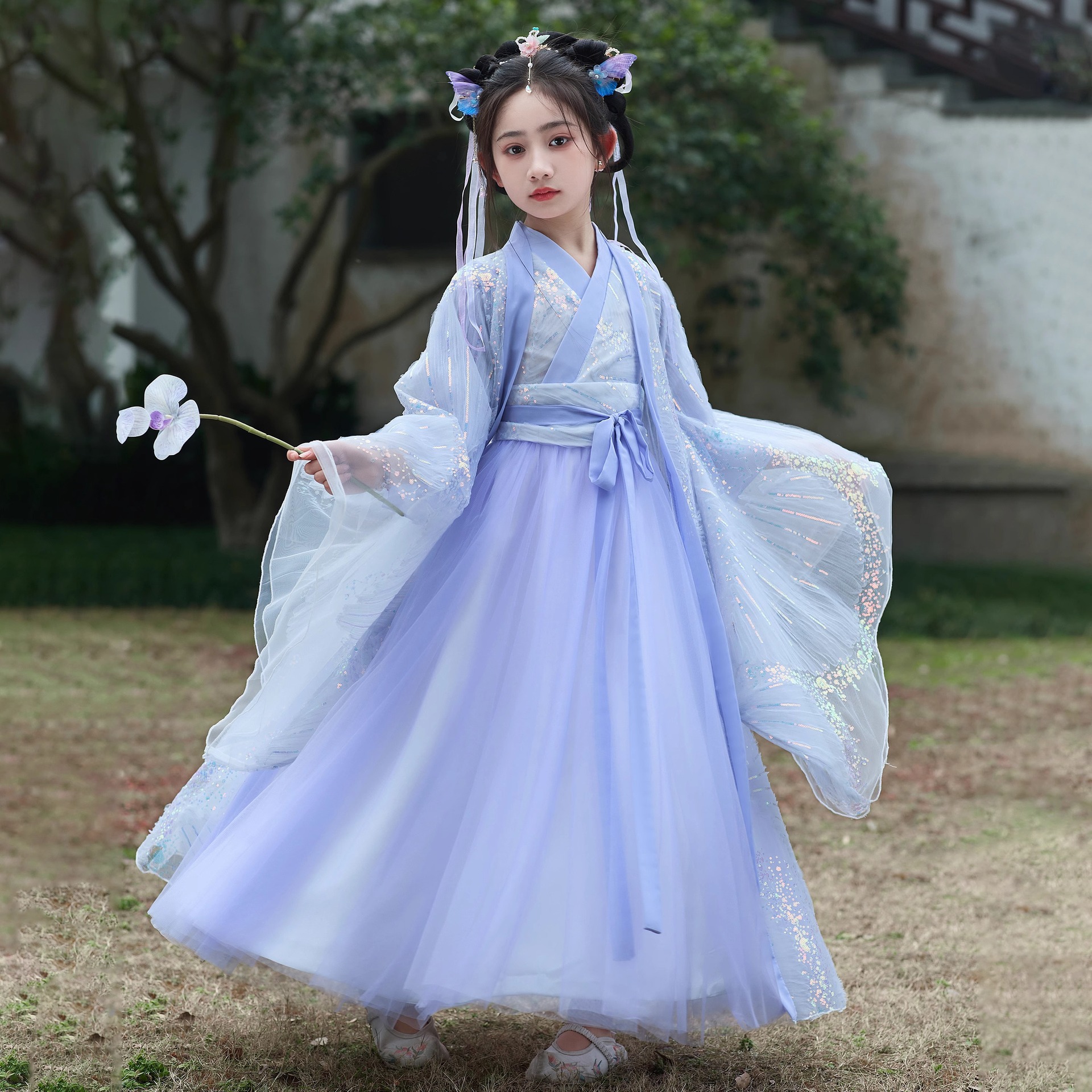 紫色女童汉服春装2025新款古风超仙儿童古装国风小女孩汉服襦裙