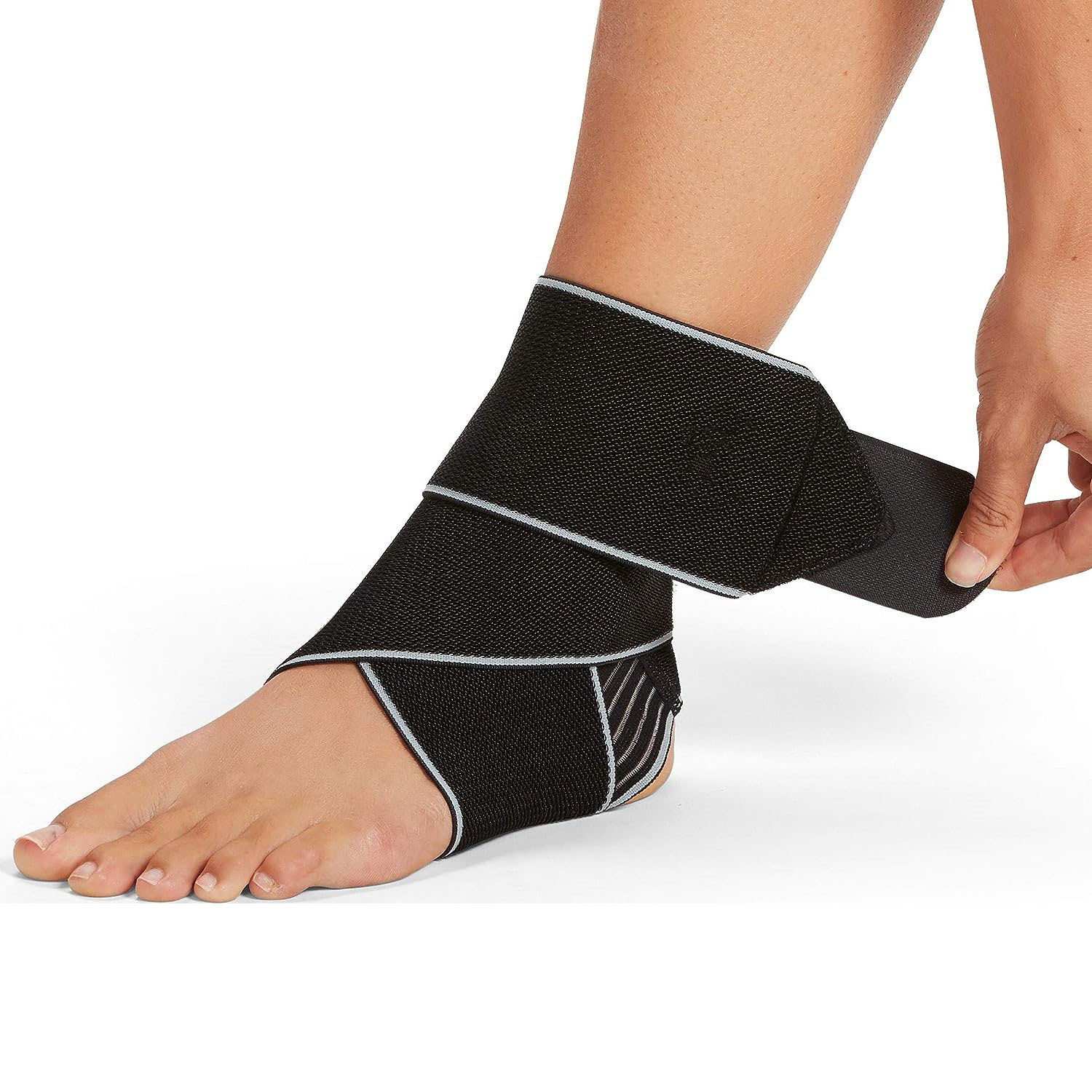 跨境运动缠绕护踝篮球足球护脚踝加压固定绷带跑步防扭伤透气护具