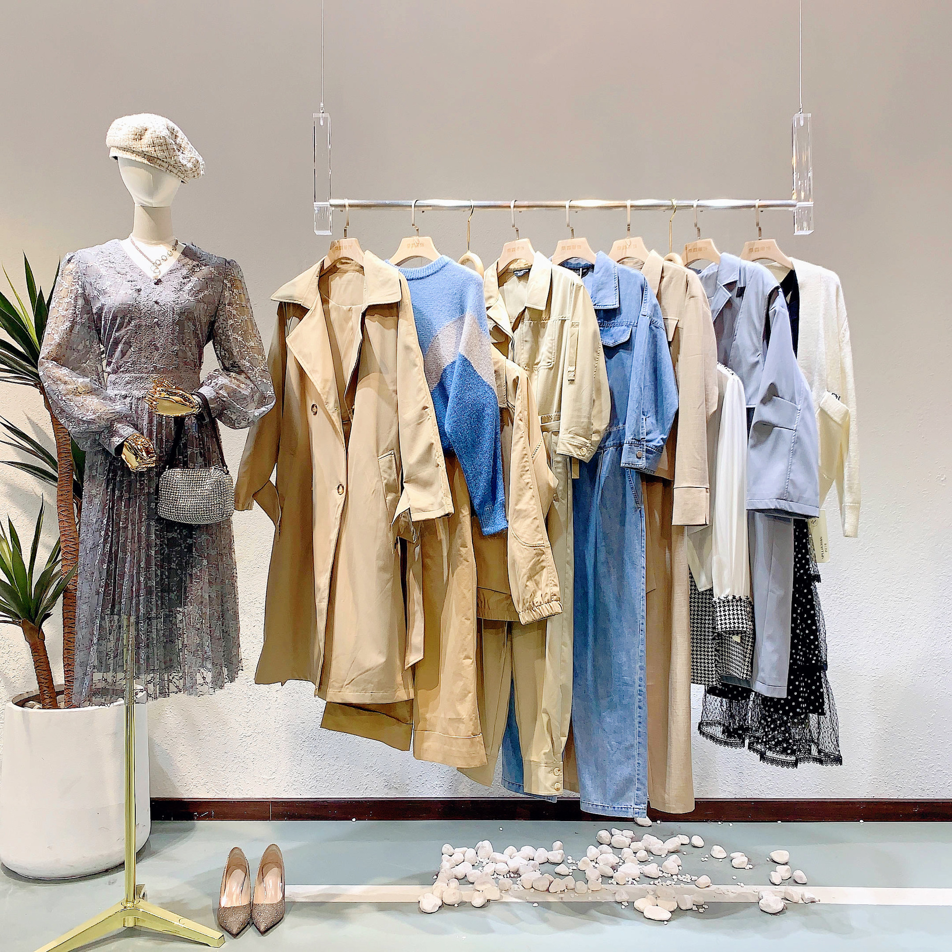 海贝紫涵秋装品牌折扣女装批发剪标尾货库存清仓电商直播特价货源