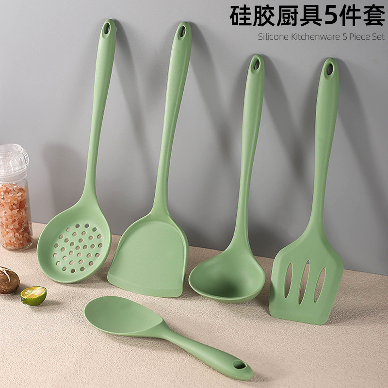 Silicone Kitchenware Soup Ladle Spatula Colander Spoon Non-Stick Pan Kitchenware Food Grade Kitchen Supplies Set Wholesale