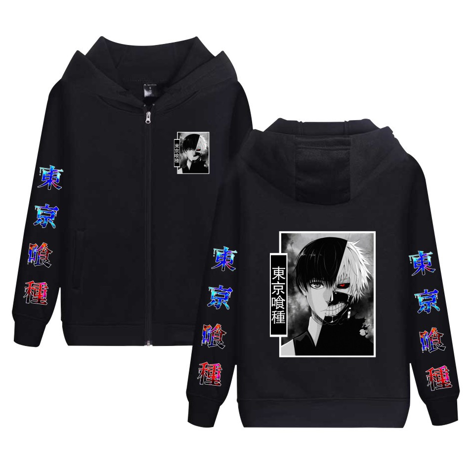 2022跨境新款二次元动漫系列印花休闲宽松青少年男女拉链卫衣外套