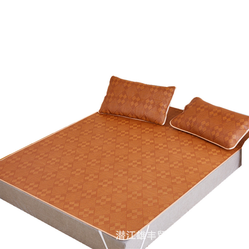 Wholesale Summer Three-Piece Set of Summer Sleeping Mat Viscose Fiber Mat Rattan Mat 1.2/1.5/1.8/2.0M Double Foldable Bamboo Mat