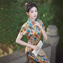 夏露2024年春夏新款改良旗袍日常复古老上海新中式长款轻薄旗袍