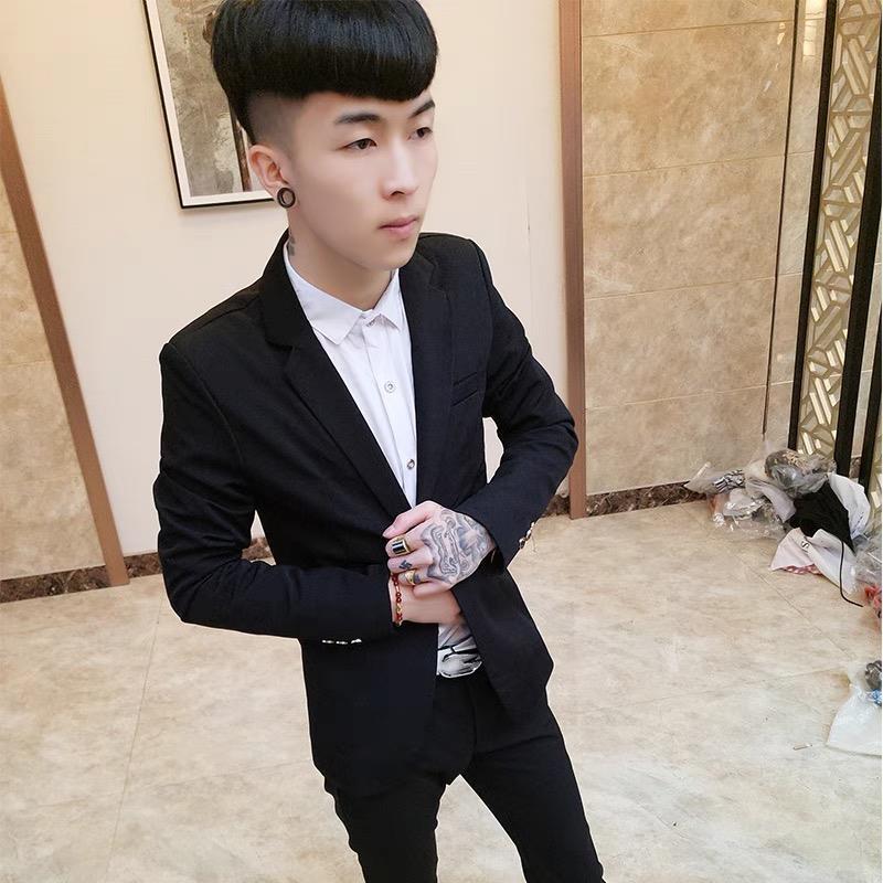 网红西服男韩版修身潮流休闲男装休闲外套社会人精神小伙痞帅西装