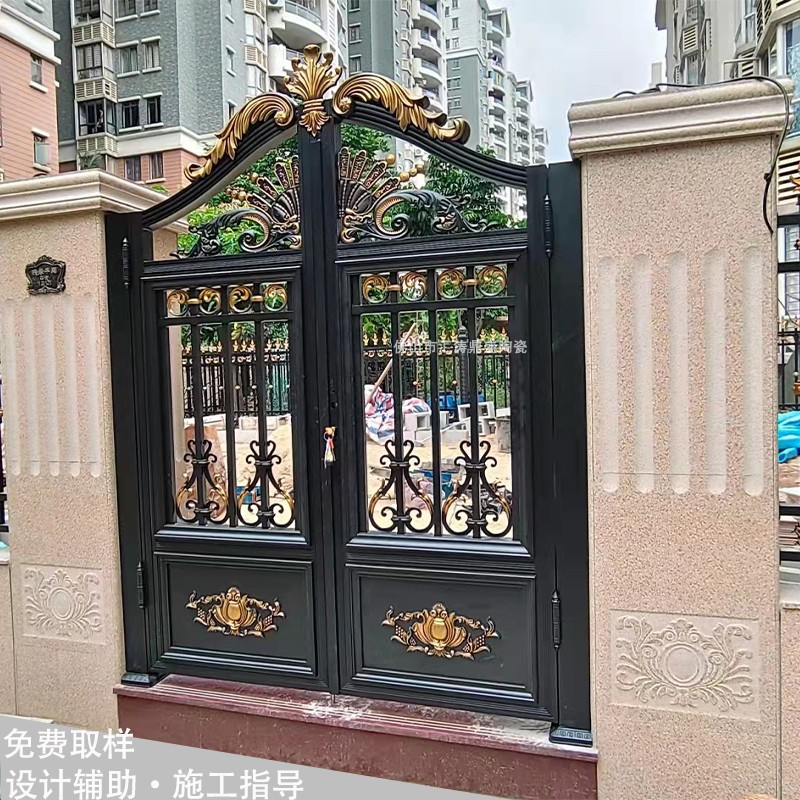 大门柱子别墅大门柱子罗马柱瓷砖拼花装饰围墙新农村石墙窗套线条