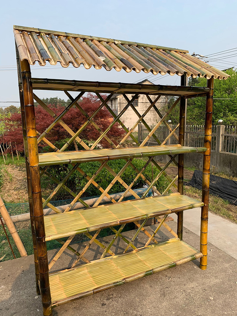 农家饰品展示架展销竹架道具竹编便携店铺特产饭店饰品架红辣椒