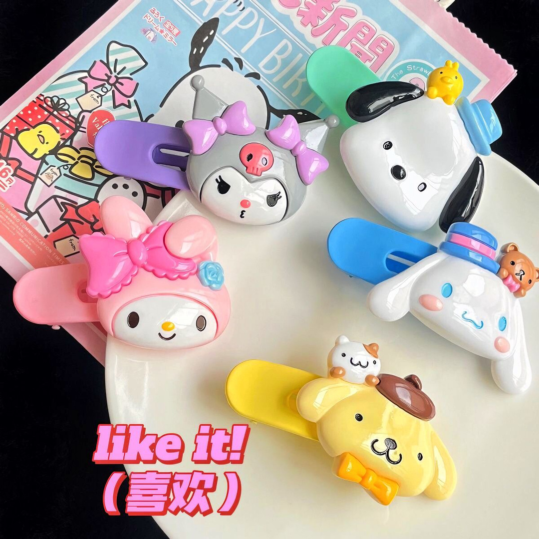 Cute Cartoon Large Side Clip Ins Girl Heart Sanrio Hair Claw Japanese Style Cinnamoroll Babycinnamoroll Clow M Hair Accessories Hairpin