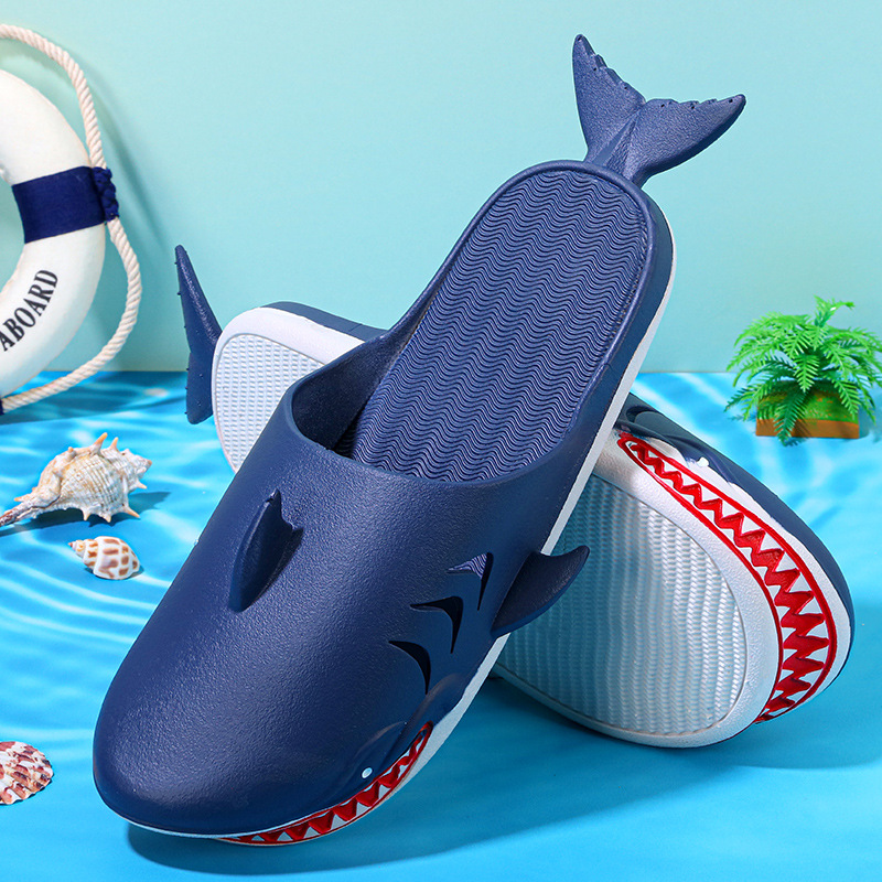 Internet Celebrity Funny Cute Home Soft Bottom Shark Slippers Trendy Men's and Women's Couple's Non-Slip Sandals Children's Slippers