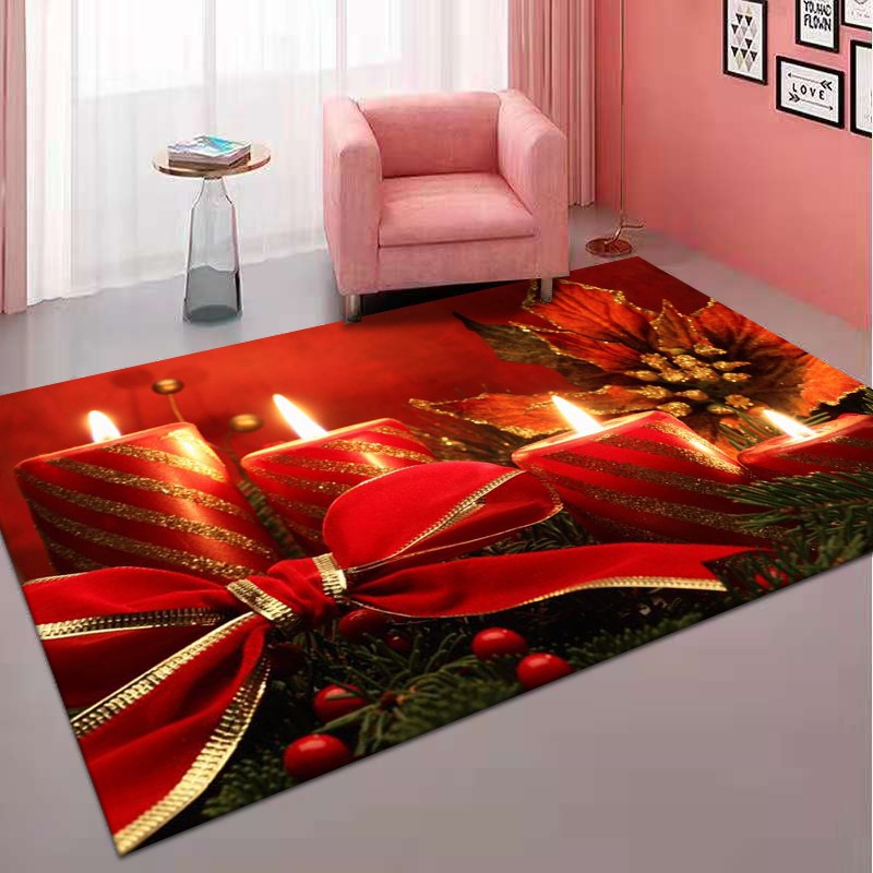 Cross-Border Wholesale Christmas Holiday Carpet Bathroom Toilet Absorbent Non-Slip Floor Mat Home Door Mat Living Room Bedroom Floor Mat