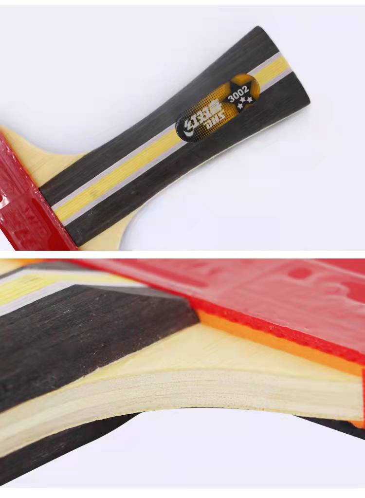 现货红双喜乒乓球拍3002/3006三星初学者直拍横拍双面反胶