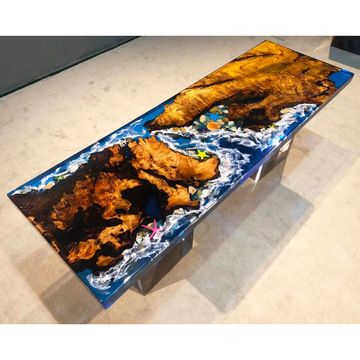 亚克力环氧树脂河流桌海洋茶几吧台边几可定制