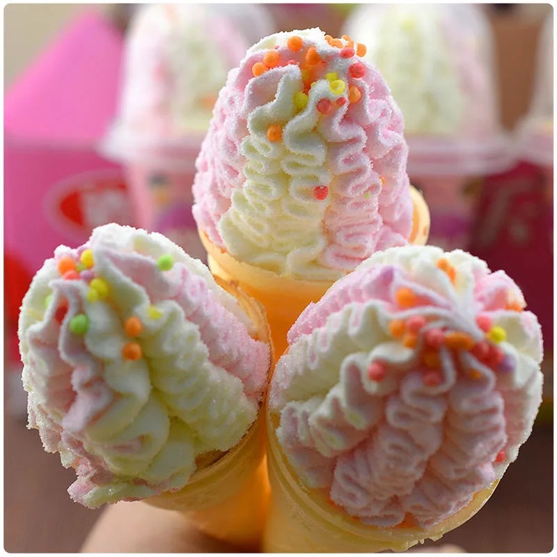 冰淇淋棉花糖儿童休闲甜筒蛋糕网红雪糕零食泡泡软糖果大礼包批发