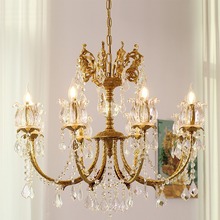 COCO  欧式水晶吊灯法式中古轻奢别墅全铜客厅餐厅卧室书房创意