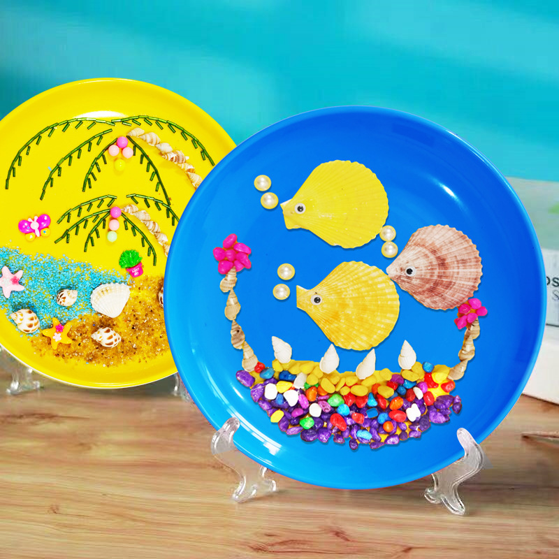 儿童手工diy制作创意贝壳eva贴画材料包幼儿女孩自制宝宝益智玩具