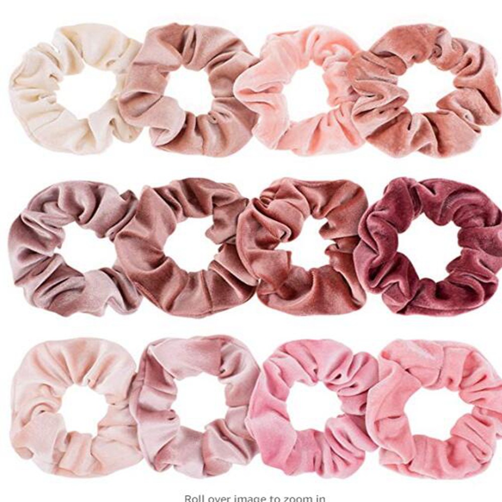 Spot Gold Velvet Women's Size Pig Sausage Hair Ring Wholesale Cross-Border Foreign Trade European and American Amazon Velvet Headdress Flower Hair Rope