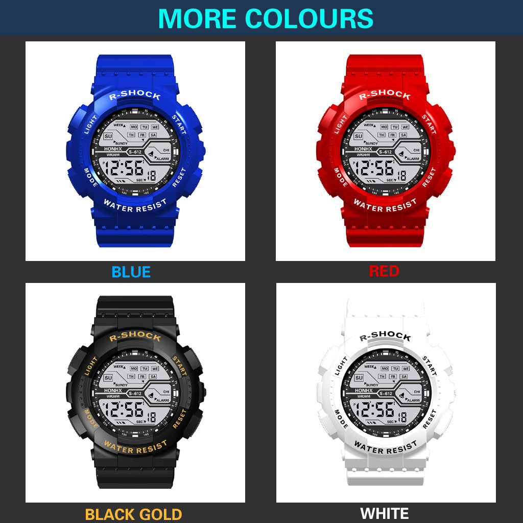 Spot Multi-Functional Electronic Sport Watch Men and Teenagers Luminous Alarm Clock Waterproof Watch Male Student Watch