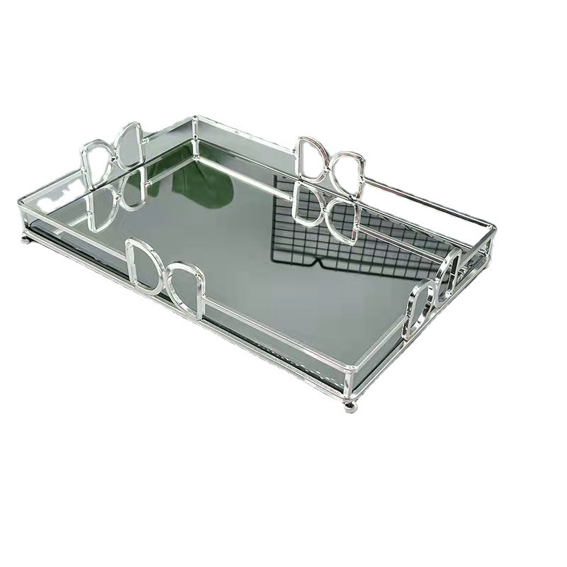 Nordic Metal Tray Restaurant Decoration Cosmetic Storage Living Room Decoration Gifts Decoration High-End Gift Simple