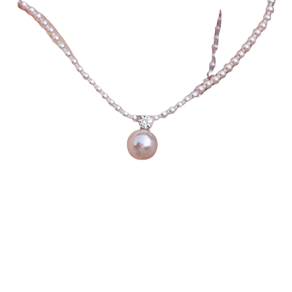 Light Luxury Austria Imported Shijia Pearl Necklace Diana Pearl Pendant Clavicle Chain Sterling Silver S925 Gift for Women