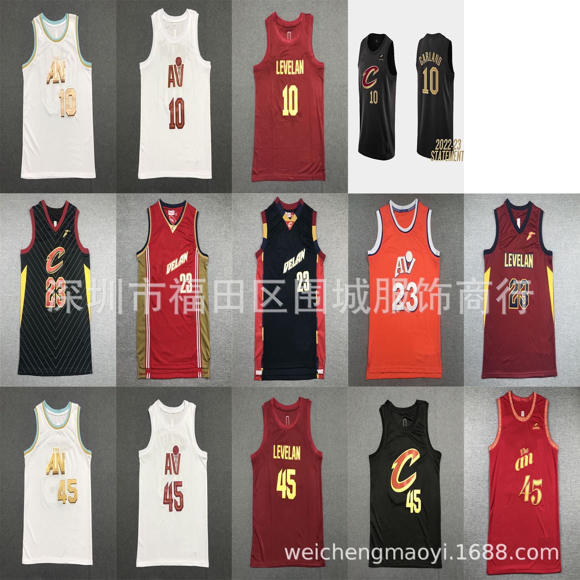 骑士队篮球服 达里厄斯·加兰 詹姆斯 米歇尔 刺绣球衣 代发ebay