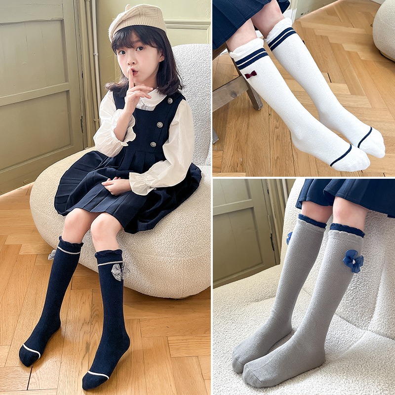 儿童袜子中筒袜女童棉质高筒袜春秋长筒袜韩国公主袜女孩半腿长袜