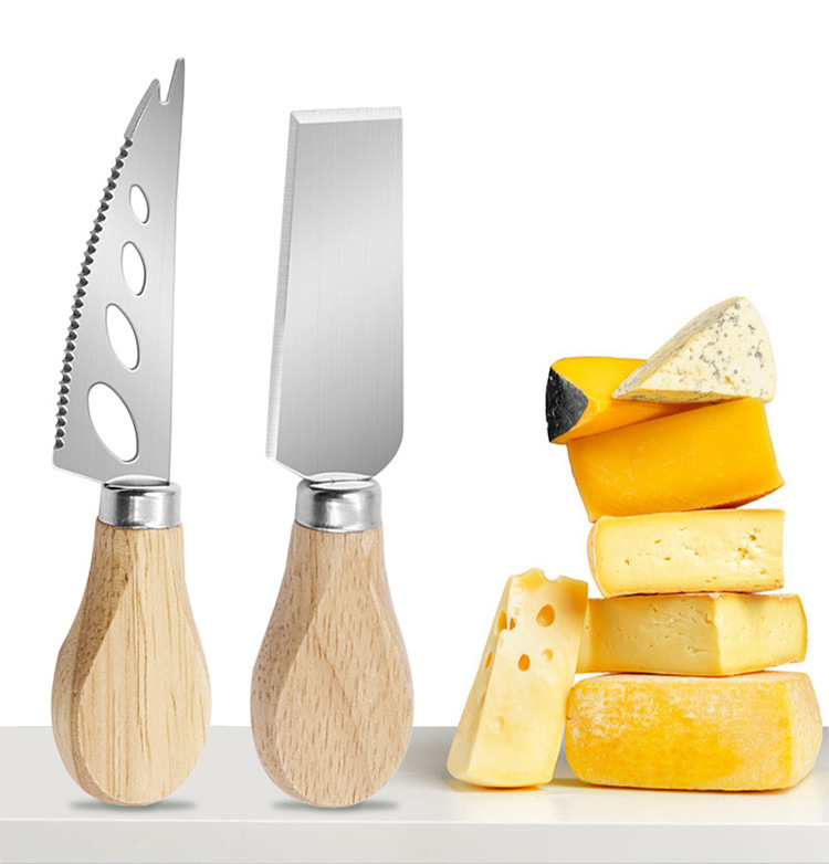 批发 不锈钢芝士刀 实木柄奶酪奶油刮刀 披萨刀面包叉 西餐工具刀