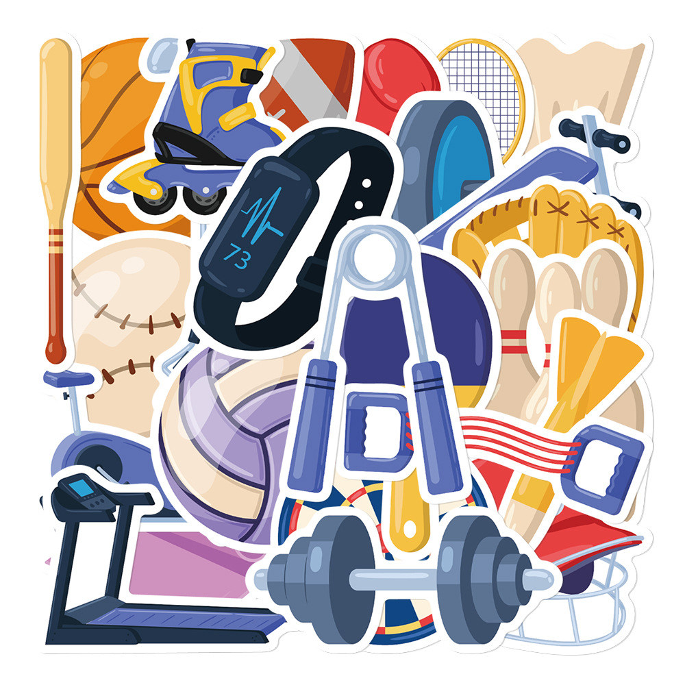25张健身器材贴纸笔记本电脑手账本手机壳保温杯水杯装饰diy贴画