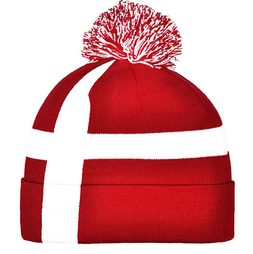 国家针织帽竞选帽子丹麦毛线帽子秋冬户外护耳帽子球迷周边产品