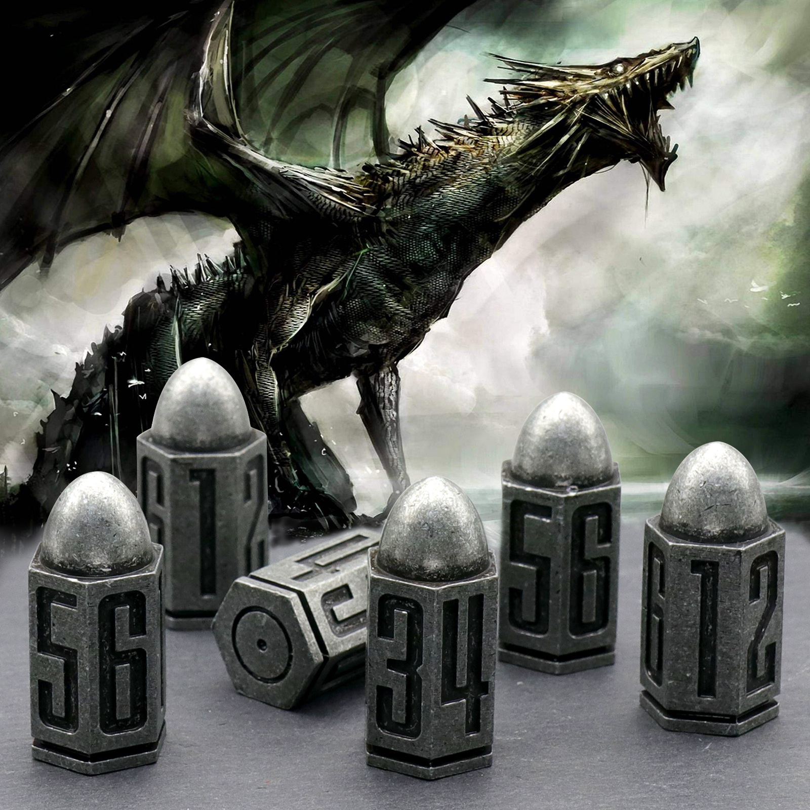 Cross-Border Board Game Running Group Metal Dice Dice Dice Script Kill DND Dragon and Underground City Props D20 G Sulu