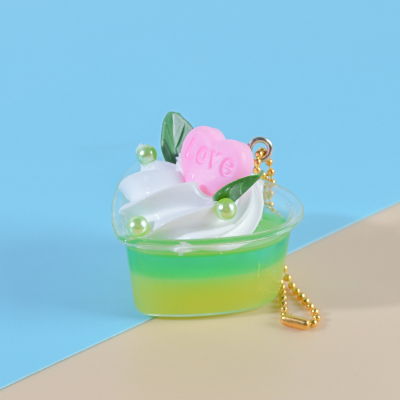Simulation Yogurt Cream Ice Cream Sundae Glass Pendant Internet Celebrity Same Simulation Dessert Candy Toy Keychain Pendant
