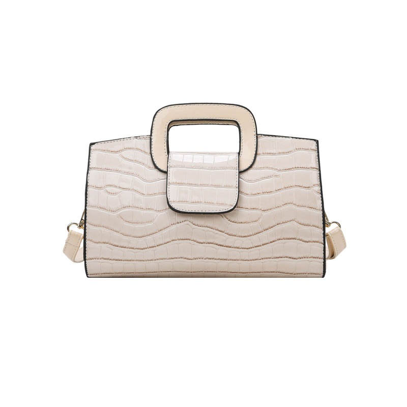 时尚潮流石头纹女士手提包包小众设计复古带可拆卸肩带单肩斜挎包