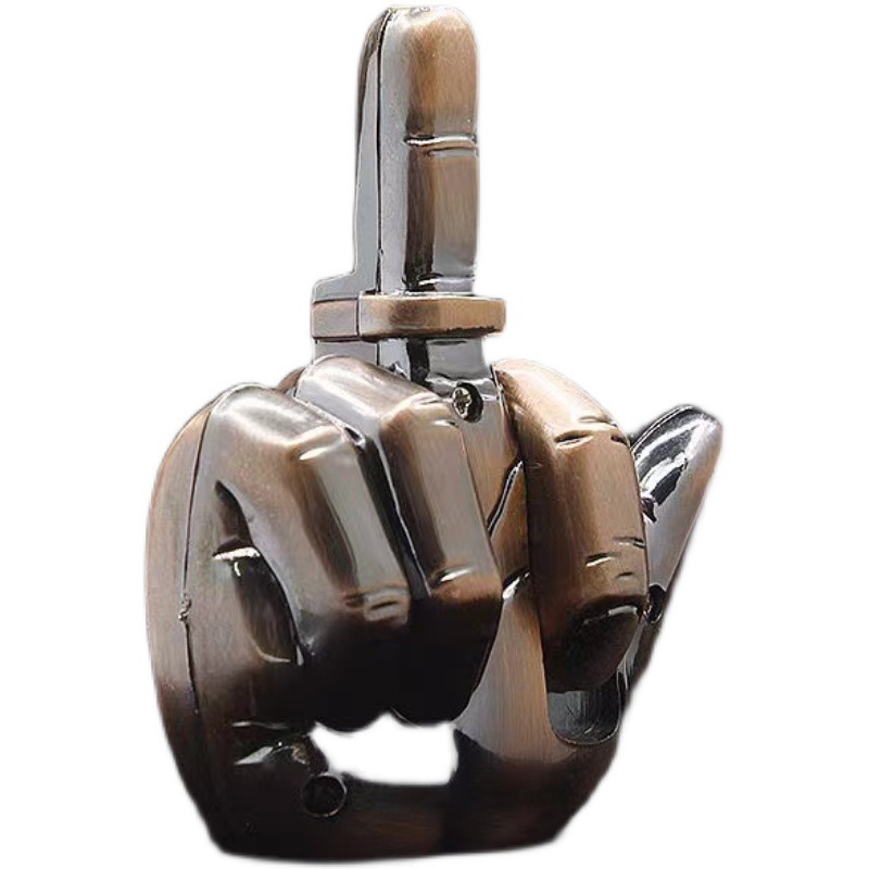 带音乐搞怪创意手指竖中指国际手势充气防风打火机个性创意fakyou