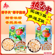 文林椰子片60克X3袋海南特产原味椰子脆块干烤椰片零食品三亚特产