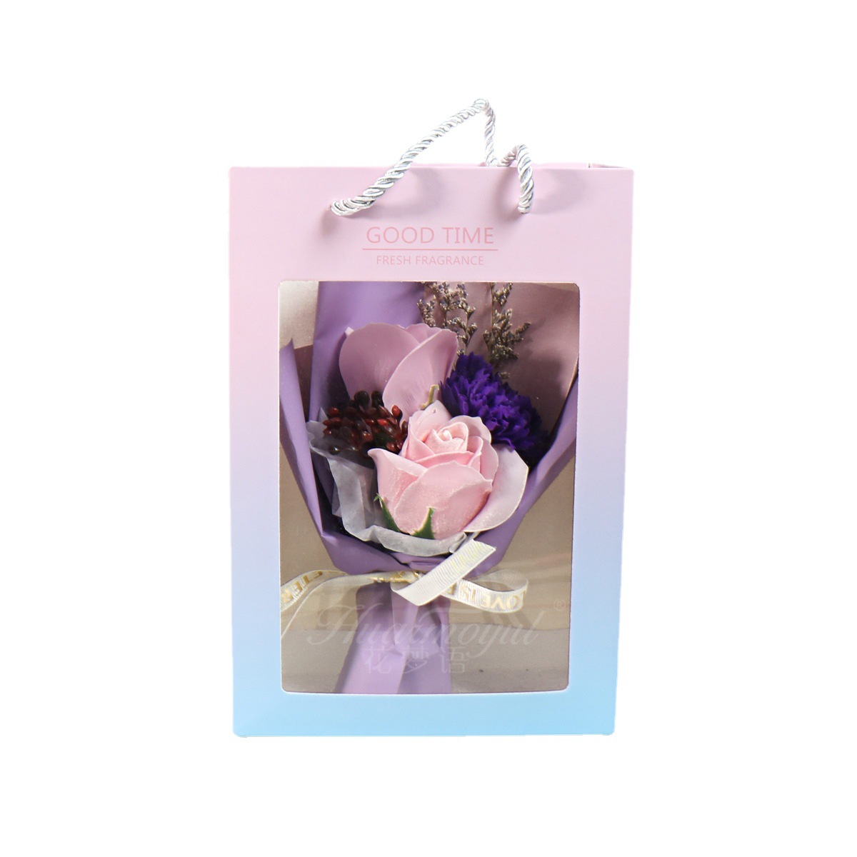 Soap Flower Bouquet Rose Carnation Small Bouquet Gift Box Mother's Day Teacher's Day Valentine's Day Gift Cross-Border