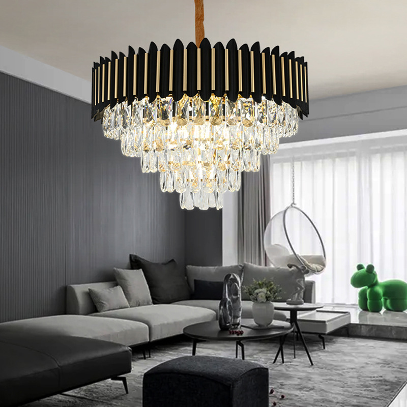 Light Luxury Chandelier Lamp in the Living Room Crystal Chandelier High-End Atmospheric Restaurant Lighting Simple Post-Modern New Bedroom Lamps