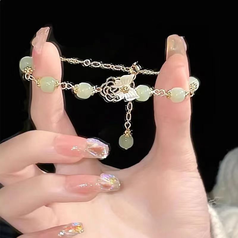 Butterfly Shadow Butterfly Beaded Brace Lace Bracelet Set New Chinese Style Light Luxury Minority Exquisite High-Grade Bracelet for Women