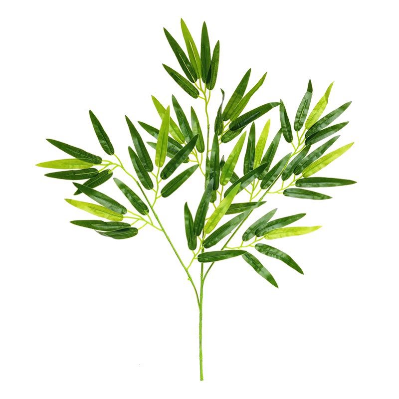 仿真绿叶 高档绿植 过胶竹叶 商场美陈造景 竹子叶 树枝 插花配件