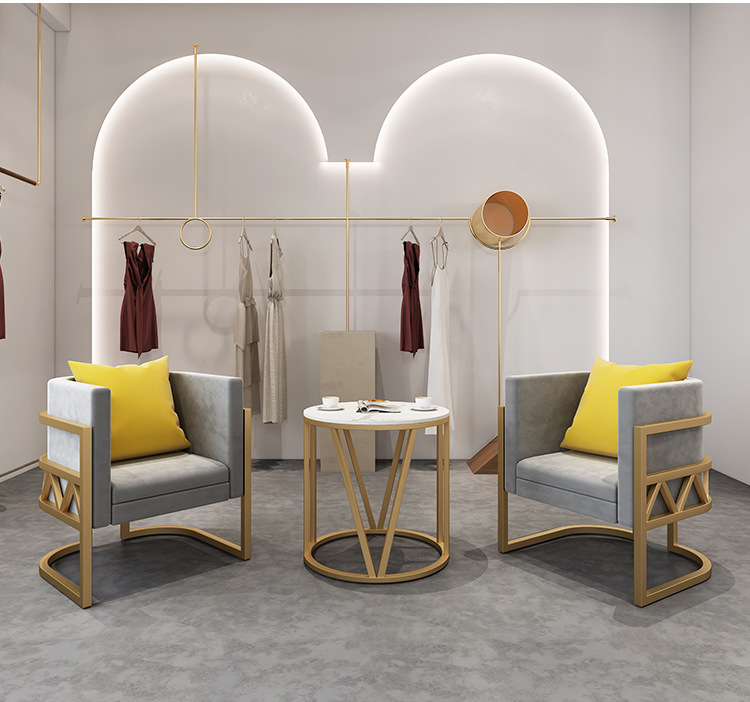 现代简约服装店美容院休息区沙发组合办公室沙发洽谈双人客厅沙发