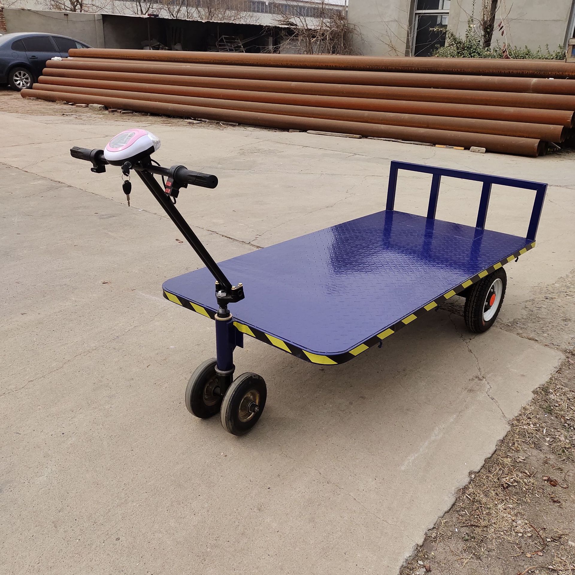 载重电瓶拉货车仓库手推车四轮车电动平板车搬运车四轮大棚运输车