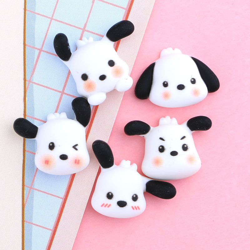 Cream Glue Epoxy DIY Phone Case Material Package Small Black Ear Dog Resin Accessories Decoration Homemade Barrettes