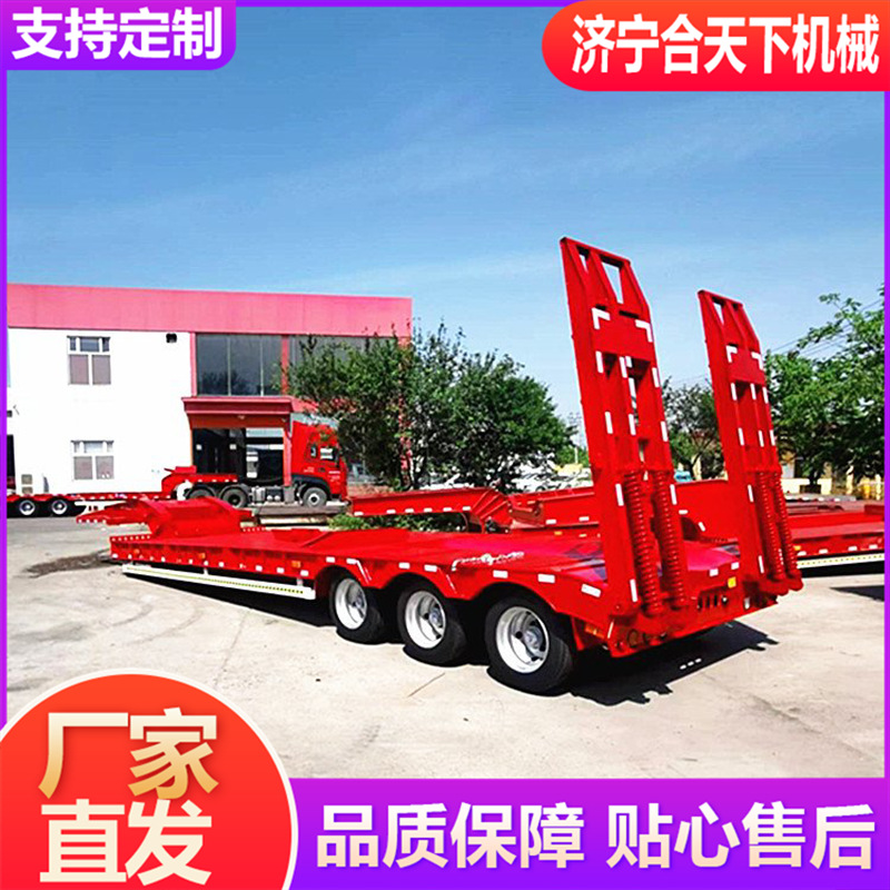 蒙古狼狈车平板半挂车煤炭运输蒙古狼狈车狼狈式三轴平板半挂车