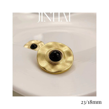 瑾海金属纽扣 气质风金色不规则圆边黑眼 锌合金大衣西服装饰扣